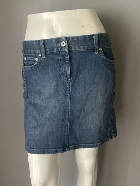 Ann Taylor Medium Blue Denim Mini Skirt